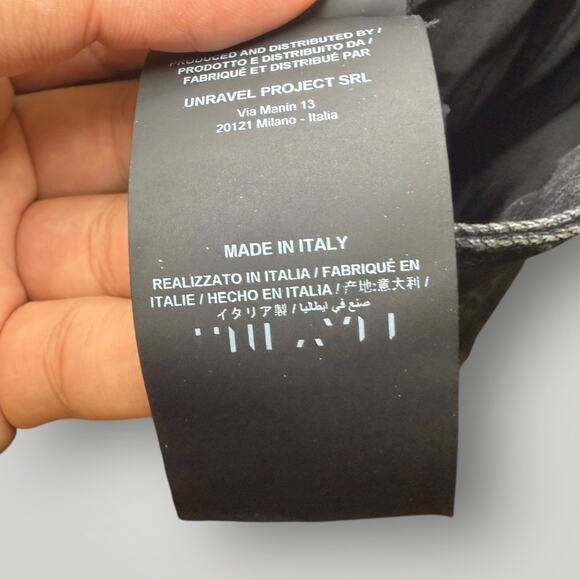 Ben Taverniti Unravel Project Hybrid Denim Skirt Overlay Leggings Size 25 Black - Picture 6 of 8